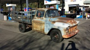 1956 Chevy 3600 flatbed truck before restoration