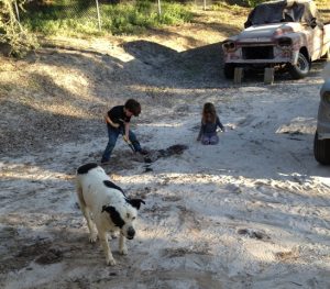 Sandblasting has created a new play area for the kids