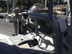 Interior of 1956 Chevrolet truck sandblasted