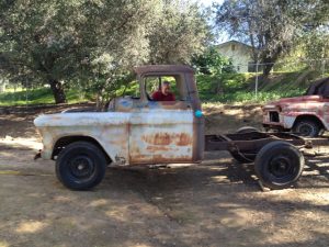 1956 Chevrolet 3600 flat bed truck stripped for sandblasting