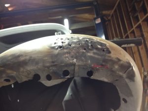 1956 Chevy truck fender repair