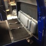 seat belts, fuel tank, carpet, and mats installed